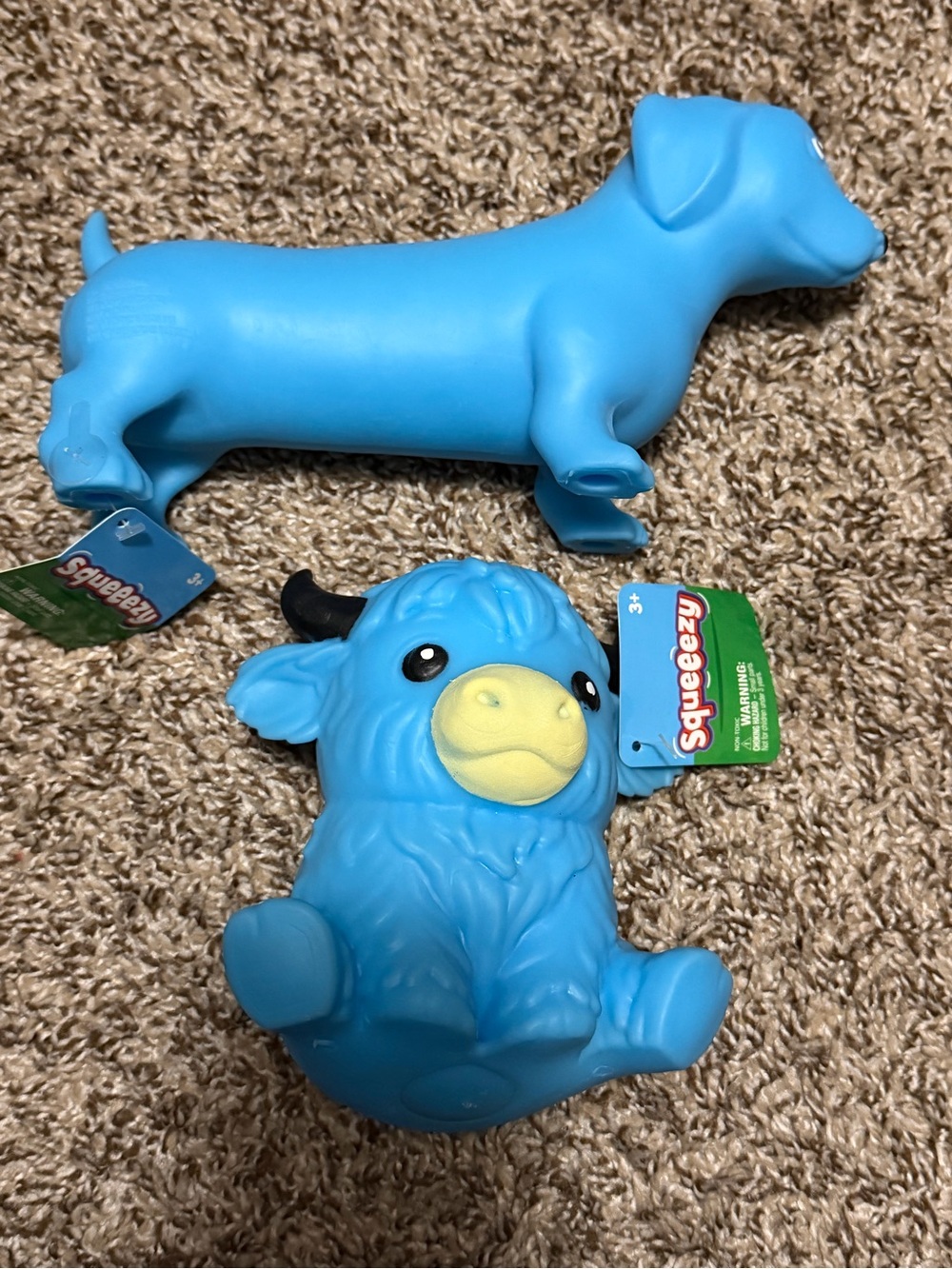 Squeezy Blue Dachshund & highland cow squishy